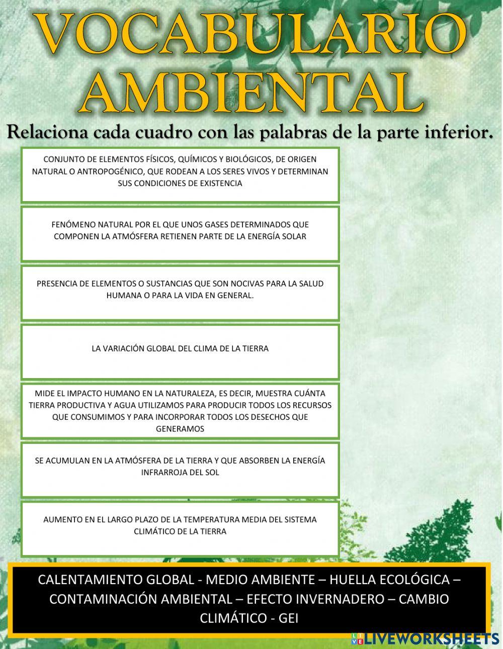 Vocabulario ambiental