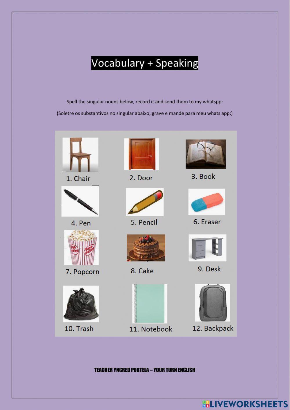 Singular Nouns - Spelling