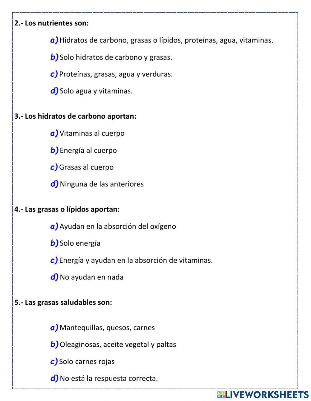 Alimentos y nutrición