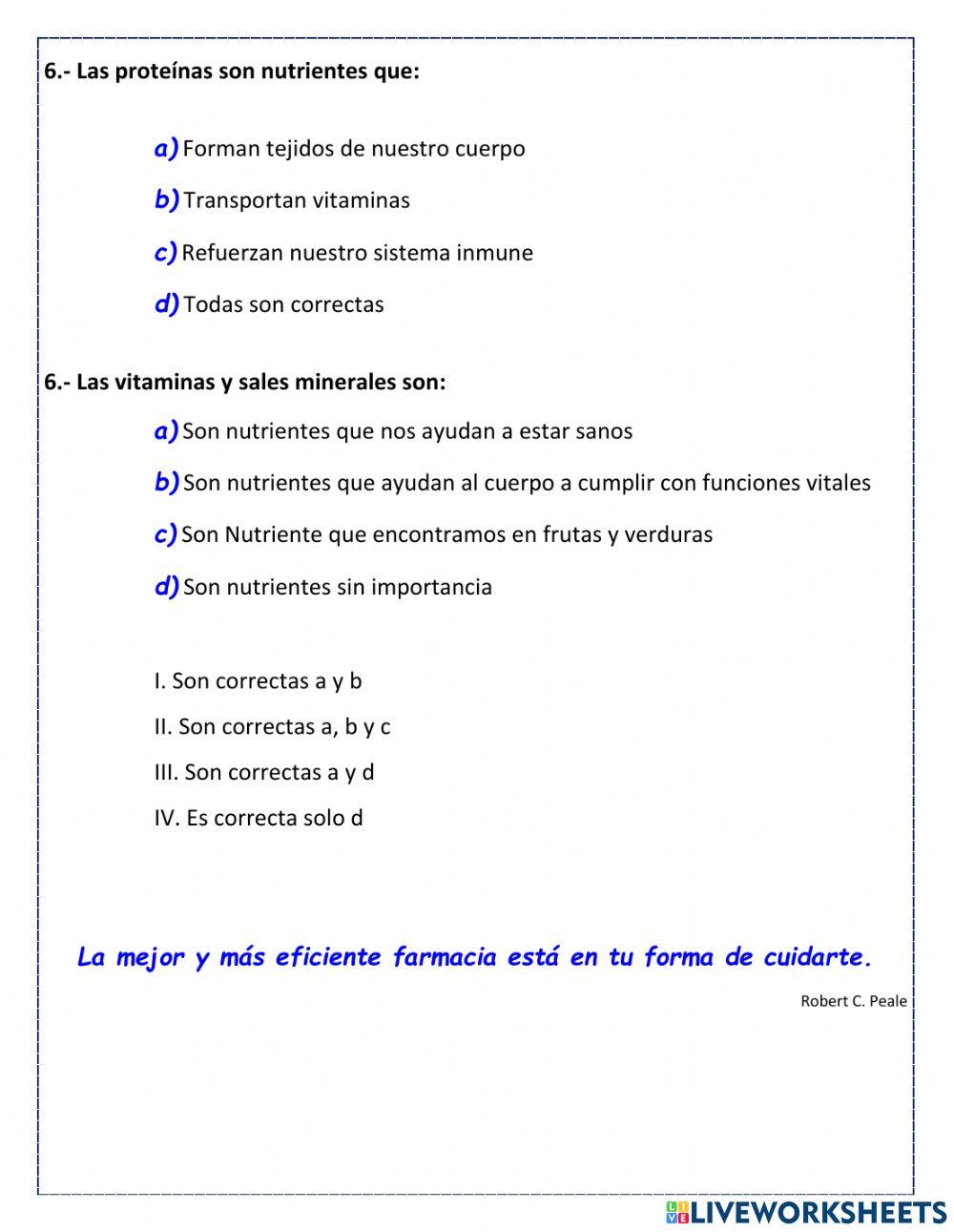 Alimentos y nutrición