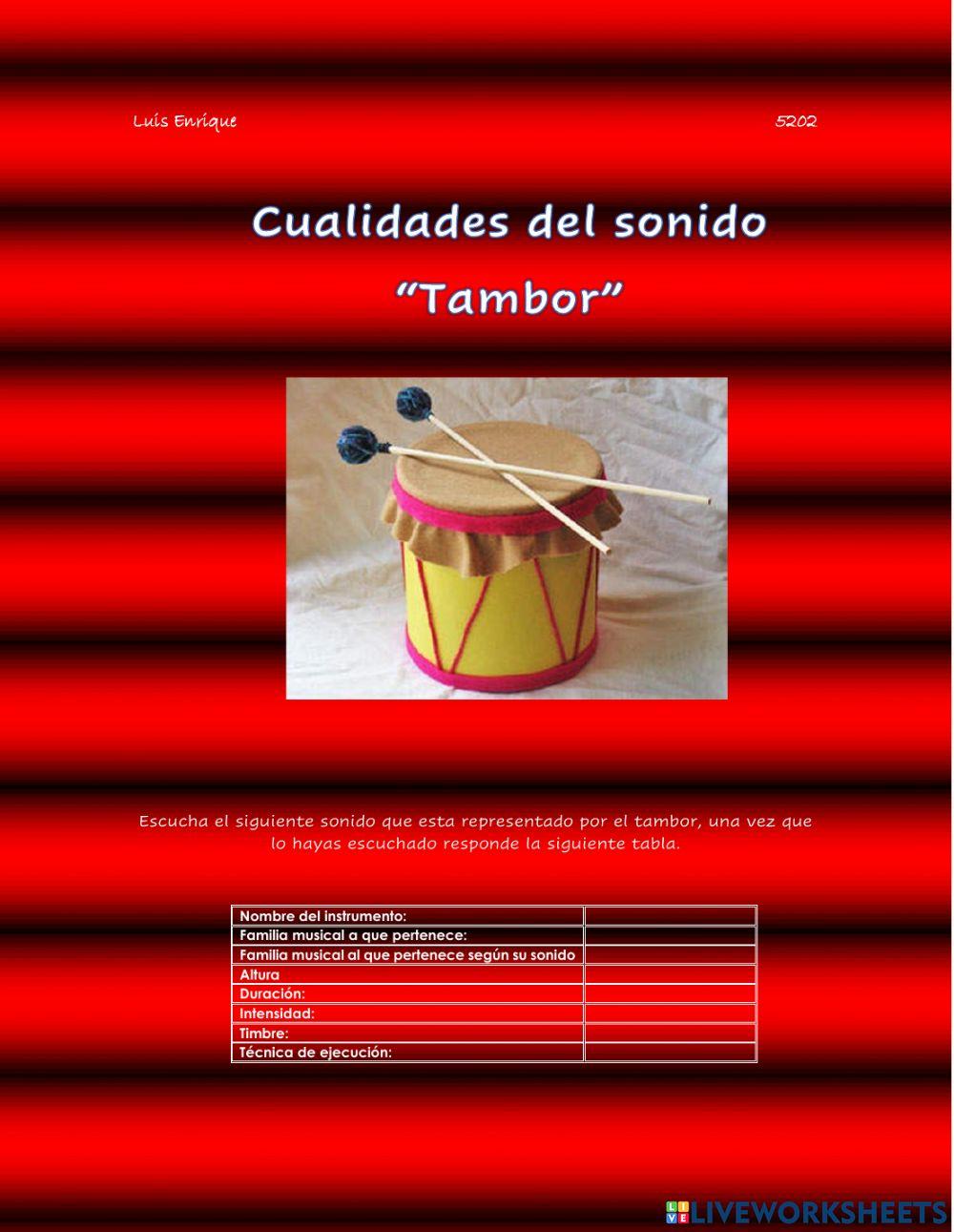 Cualidades del sonido -Tambor-