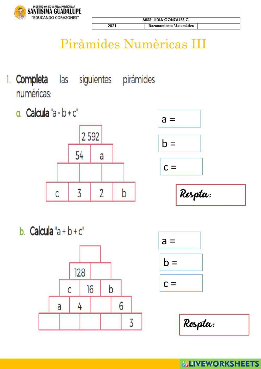 Pirámides numéricas III