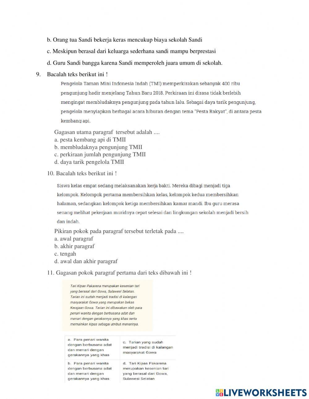 Remedial PTS Tema 1 Kelas 4