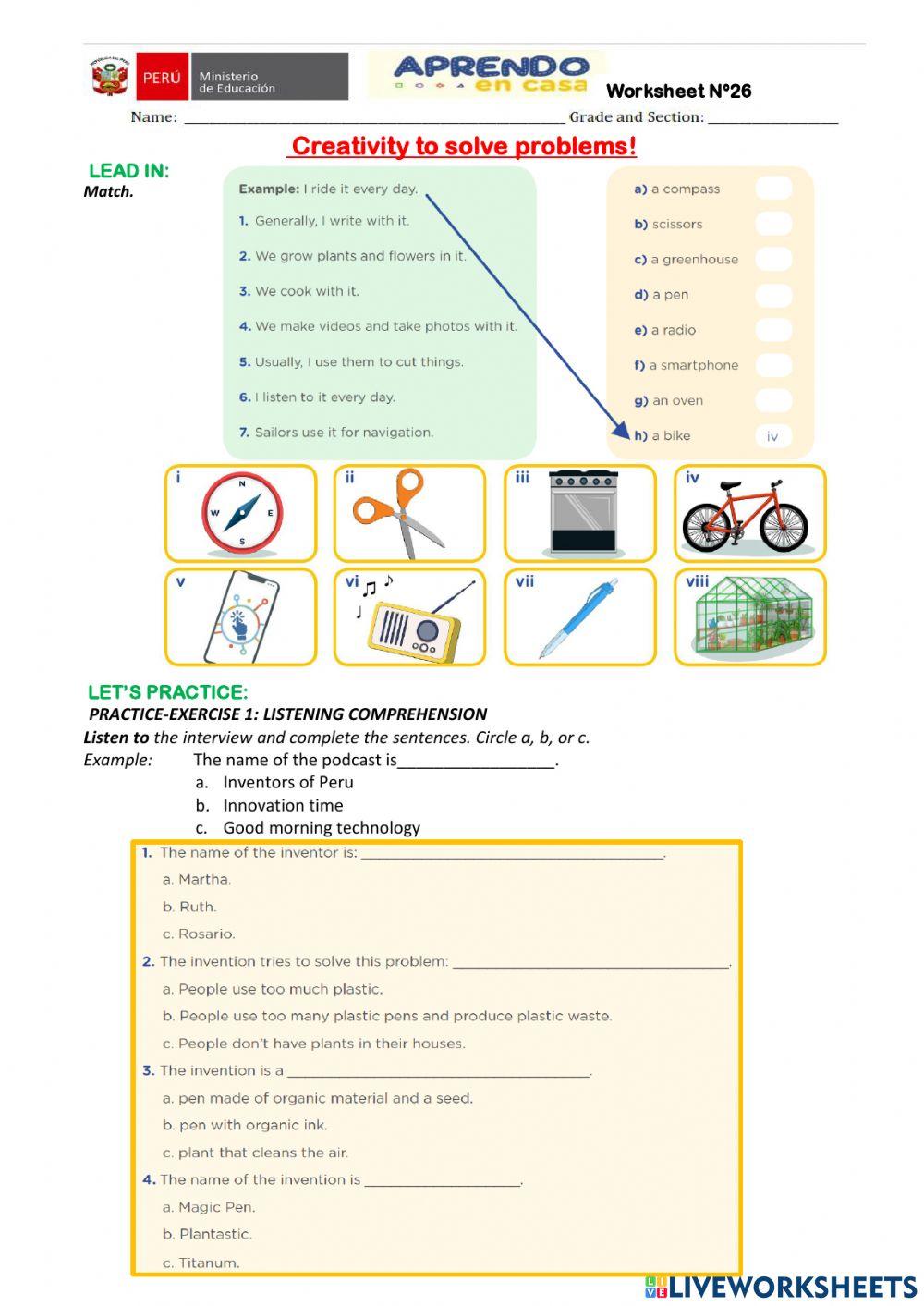 Creativity to solve problems