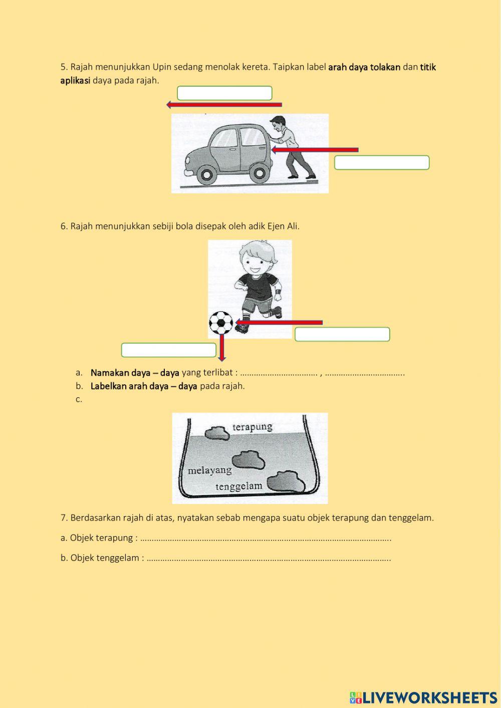 Sains Tingkatan 2 Latihan Bab 8.1 Daya