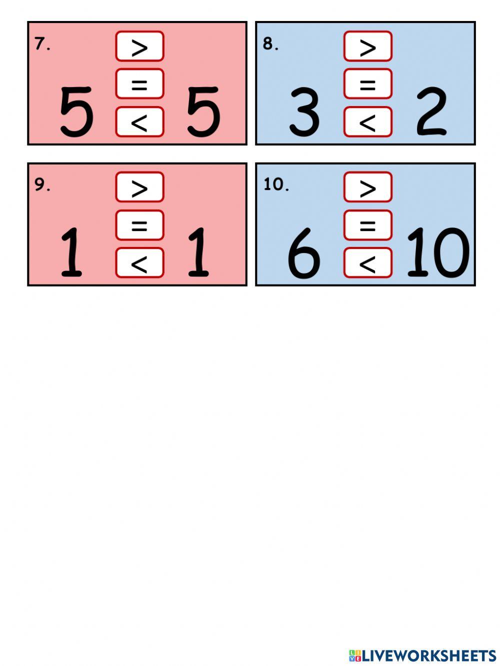 pattern and comparing numbers