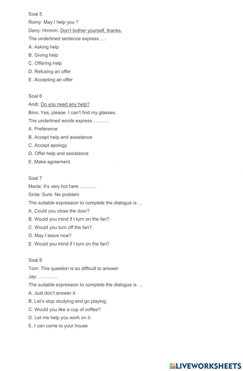 Offer and Suggestion