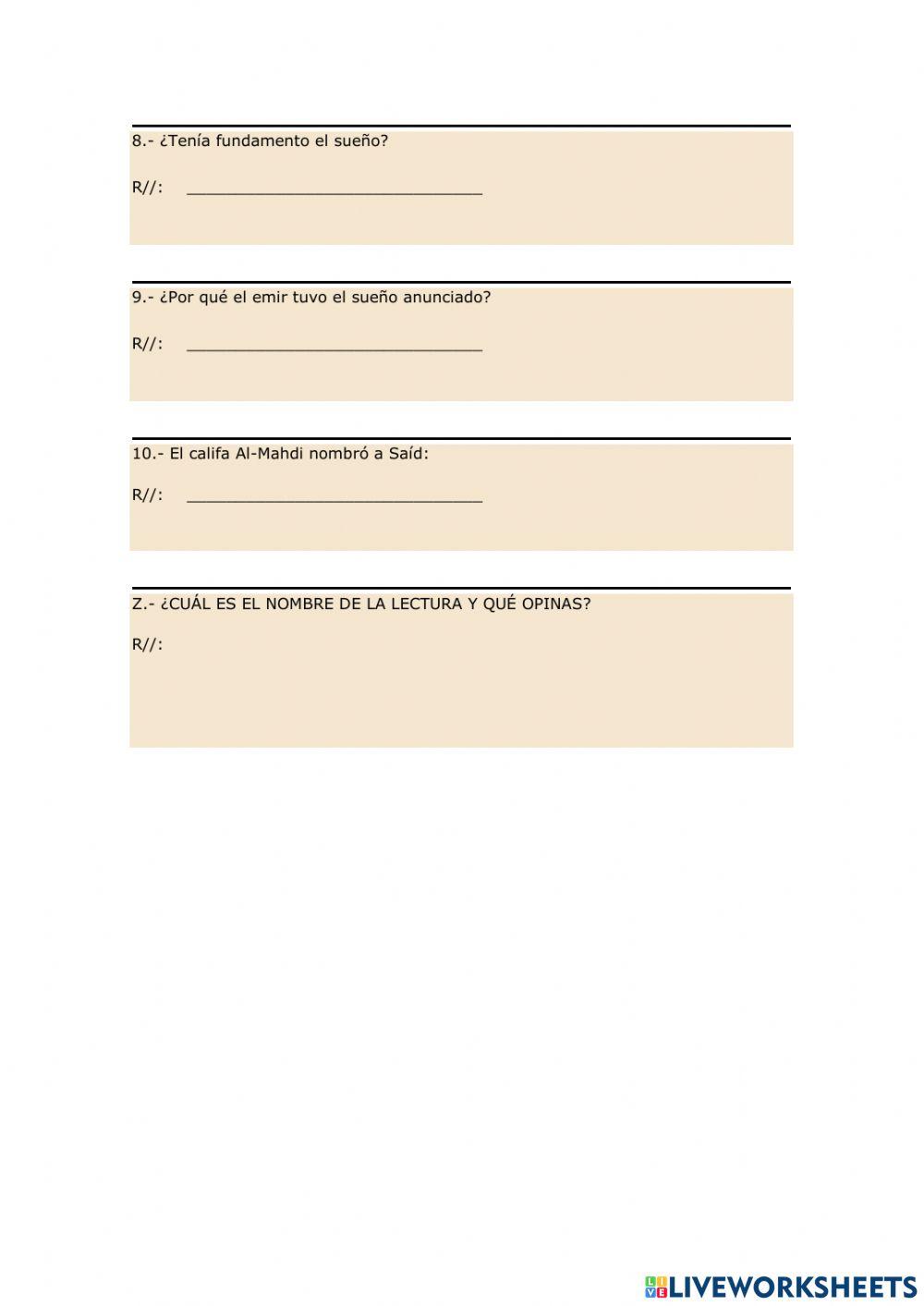 Lectura Comprensiva P