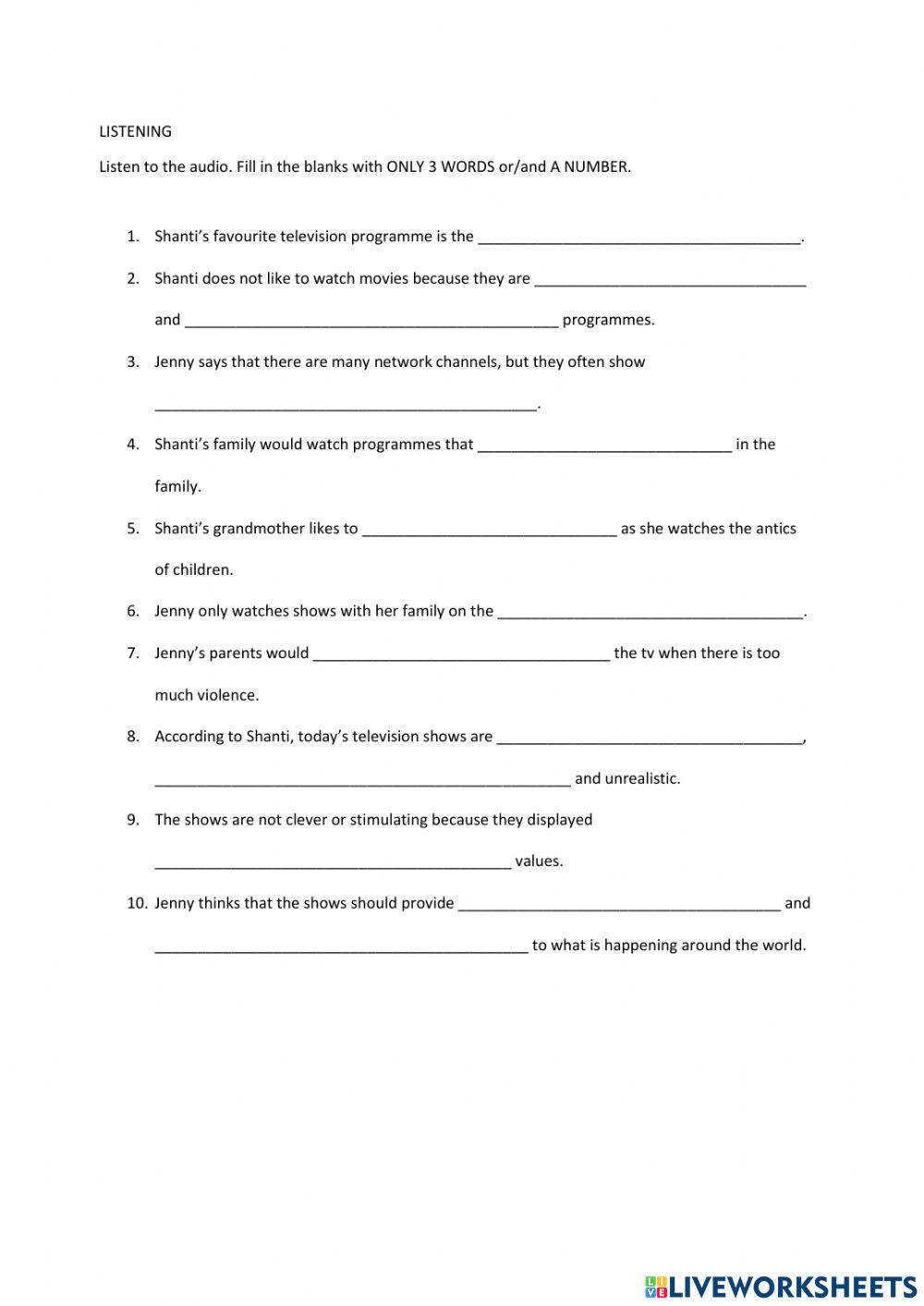 Unit 6, TIME OUT interactive worksheet | Live Worksheets