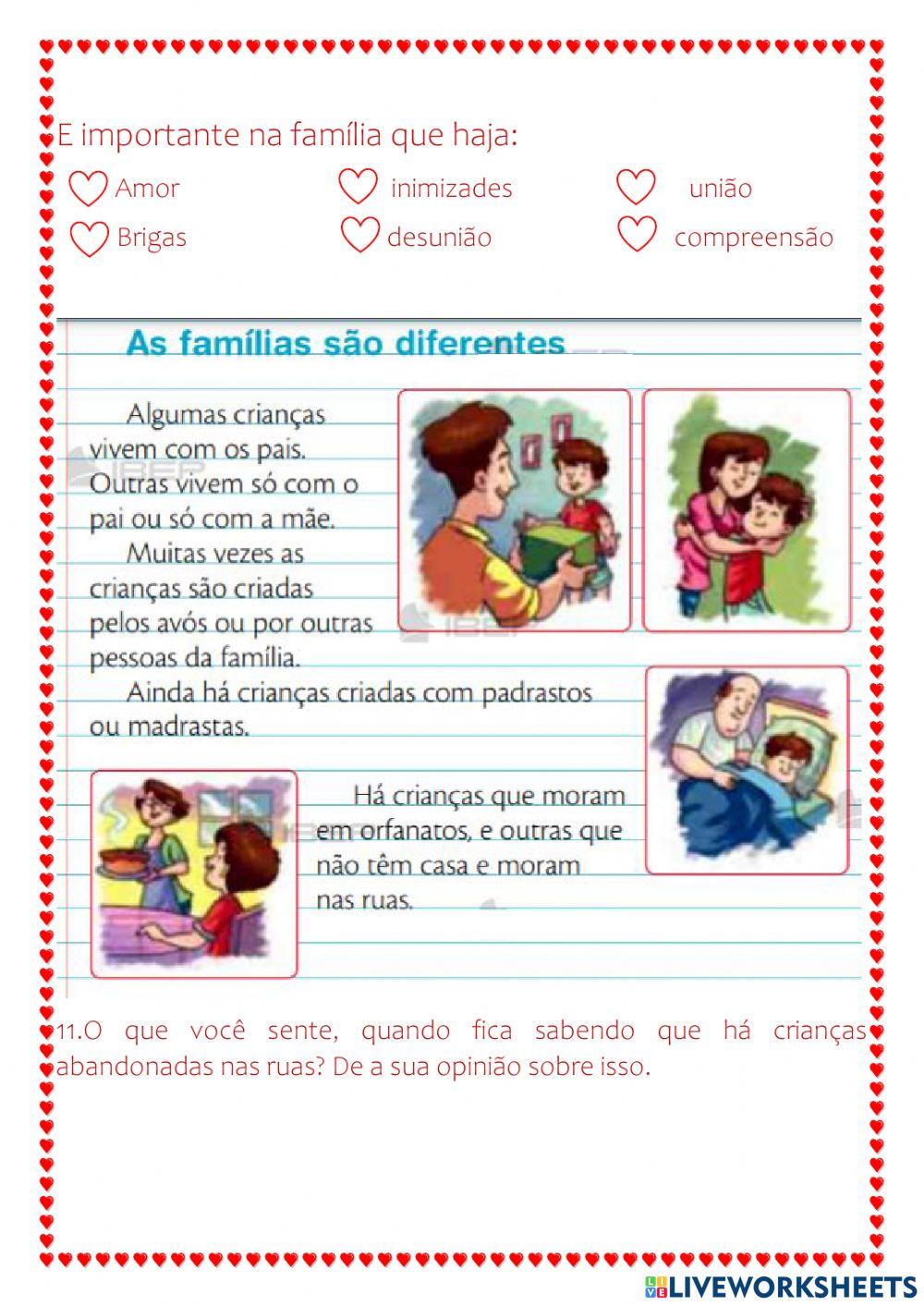 Trabalho sobre família