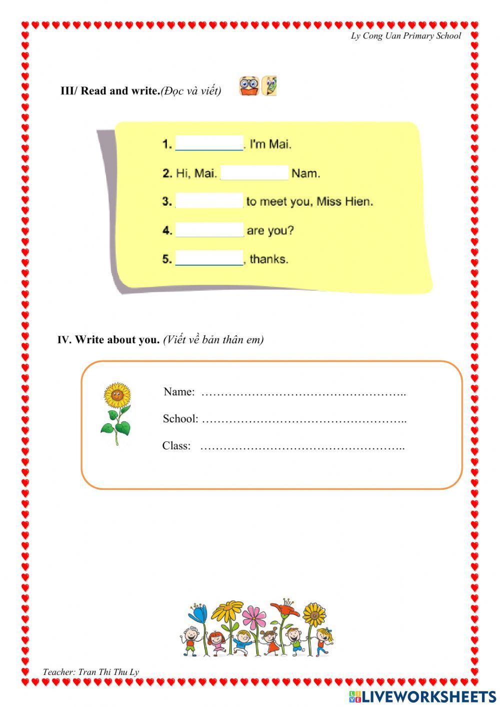 Tieng Anh 3 Unit 1 Hello Lesson 3 3993422 | Tran Thu Thu