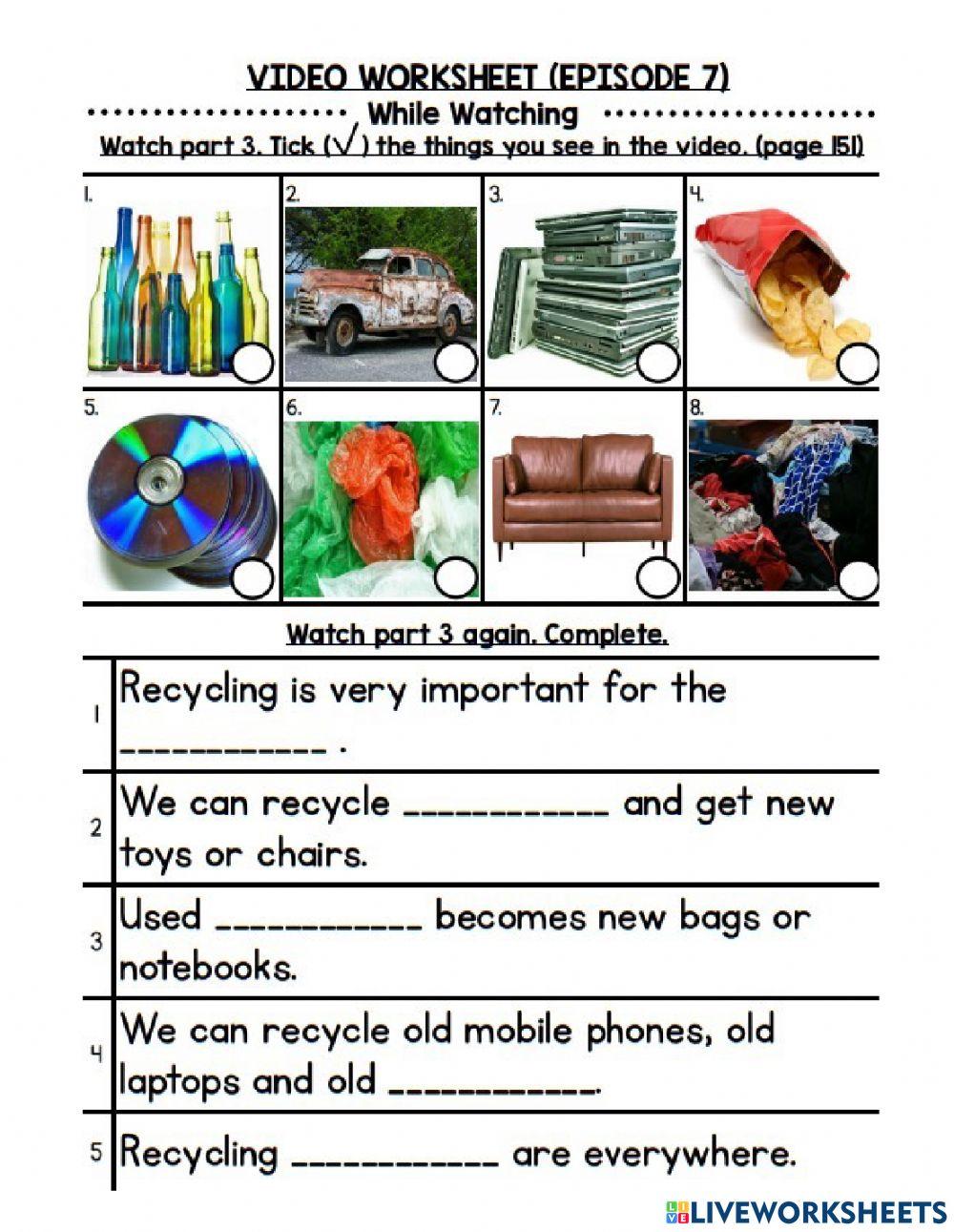English Year 4 Video Worksheet 7