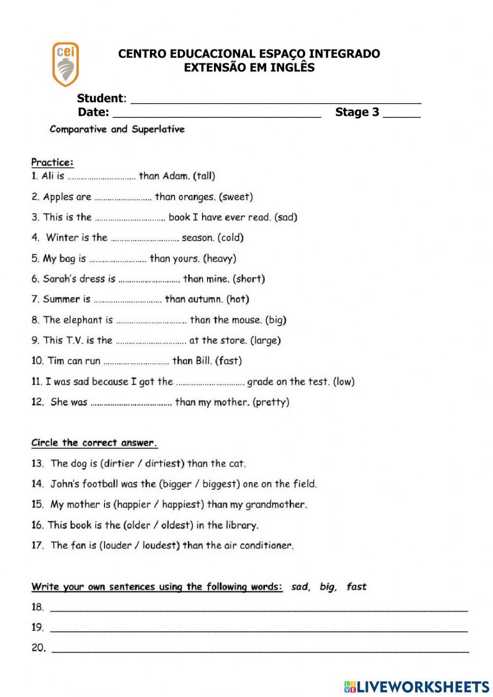 Comparatives & Superlatives