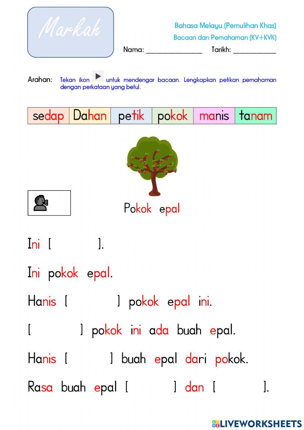 Perkataan KV+KVK (Bacaan & Pemahaman)