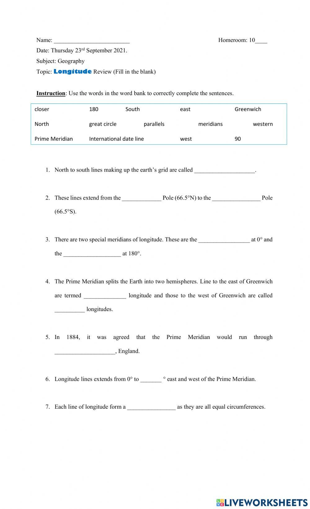 Longitude Line Review