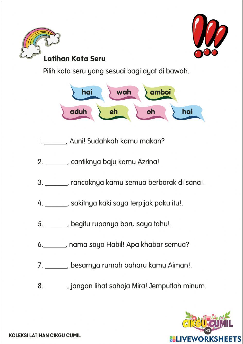 Latihan Kata Seru
