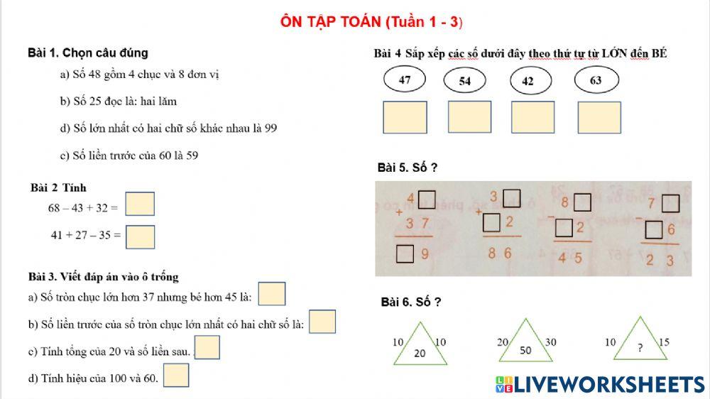 Phép cộng trừ PV 100