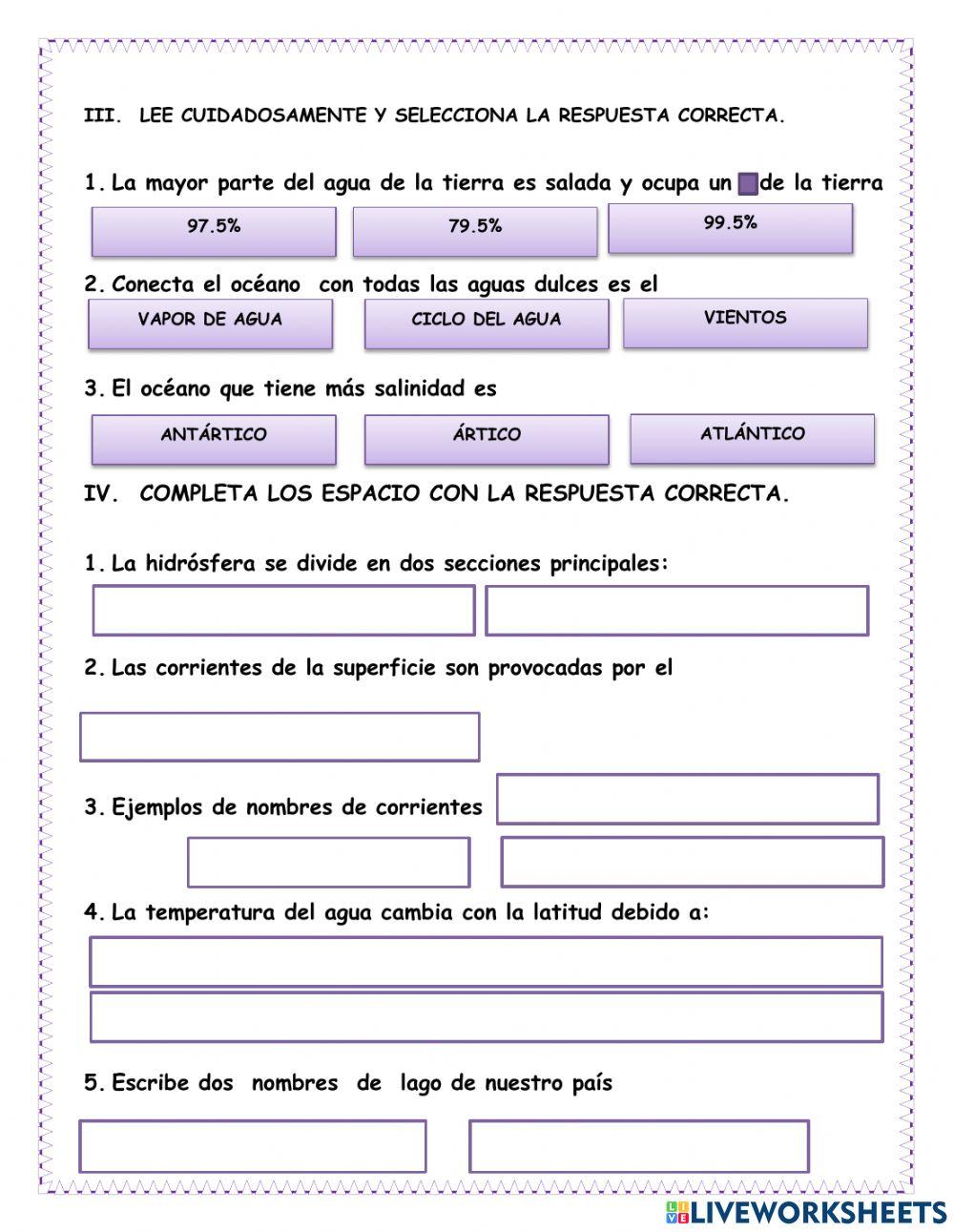 Taller ¿Dónde esta el agua?
