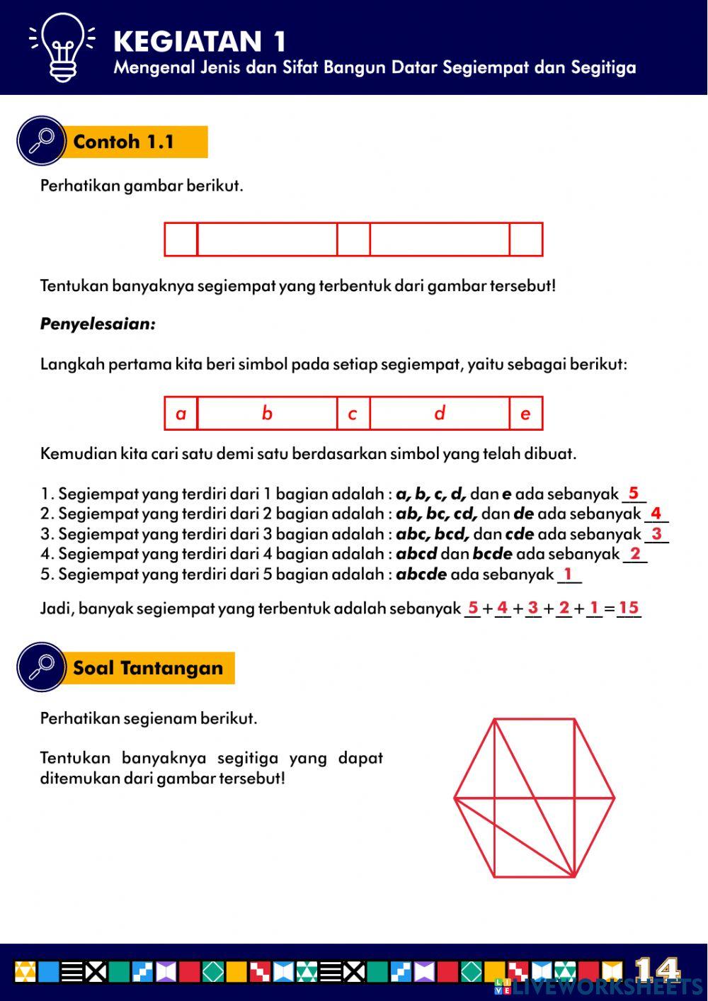 Kegiatan 1 Part 1 -Mengenal sifat dan jenis segiempat segitiga-
