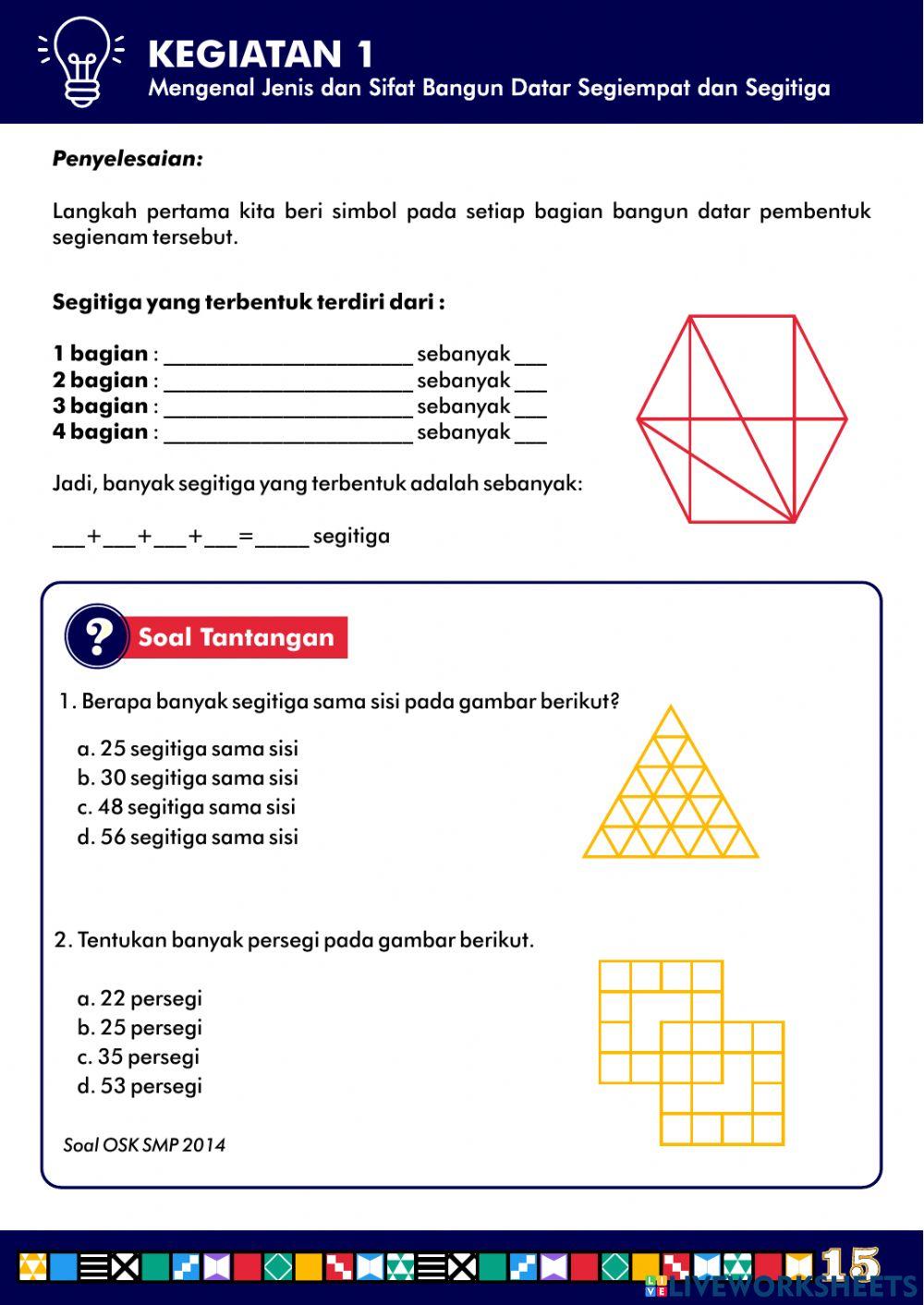 Kegiatan 1 Part 1 -Mengenal sifat dan jenis segiempat segitiga-