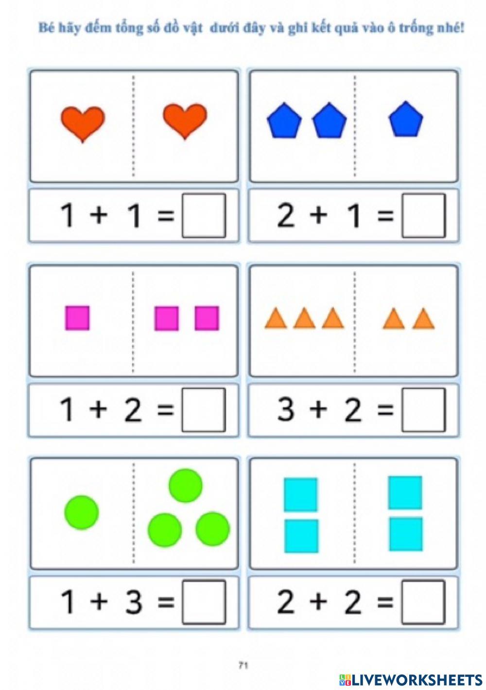 Bài tập toán mầm non