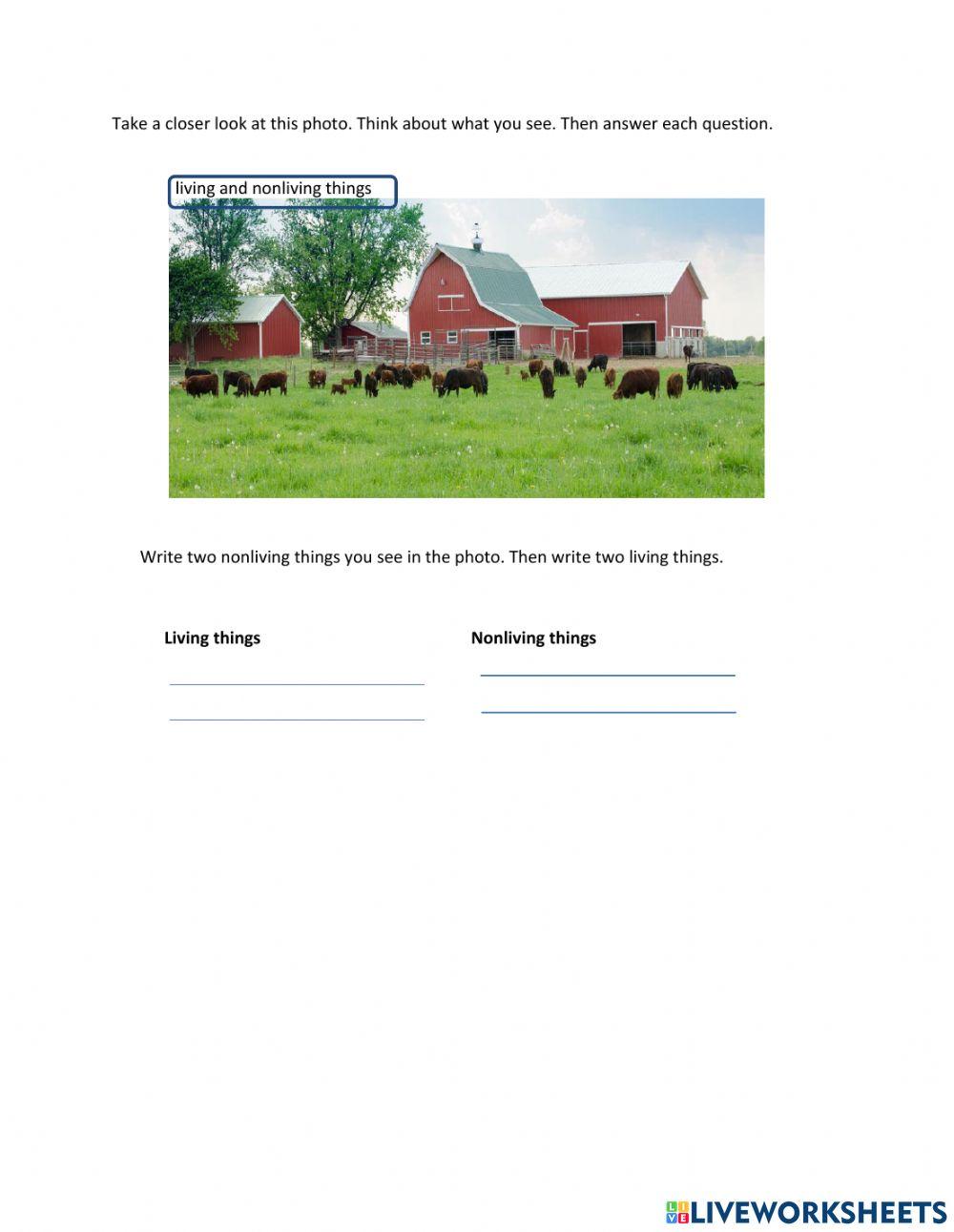 Unit 2: Living things and nonliving things