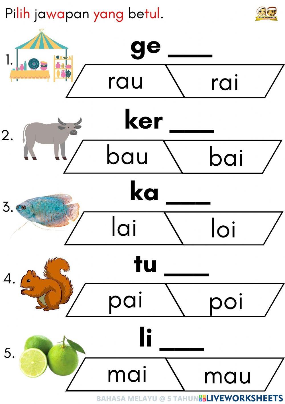 Suku Kata Diftong Suku Kata Diftong