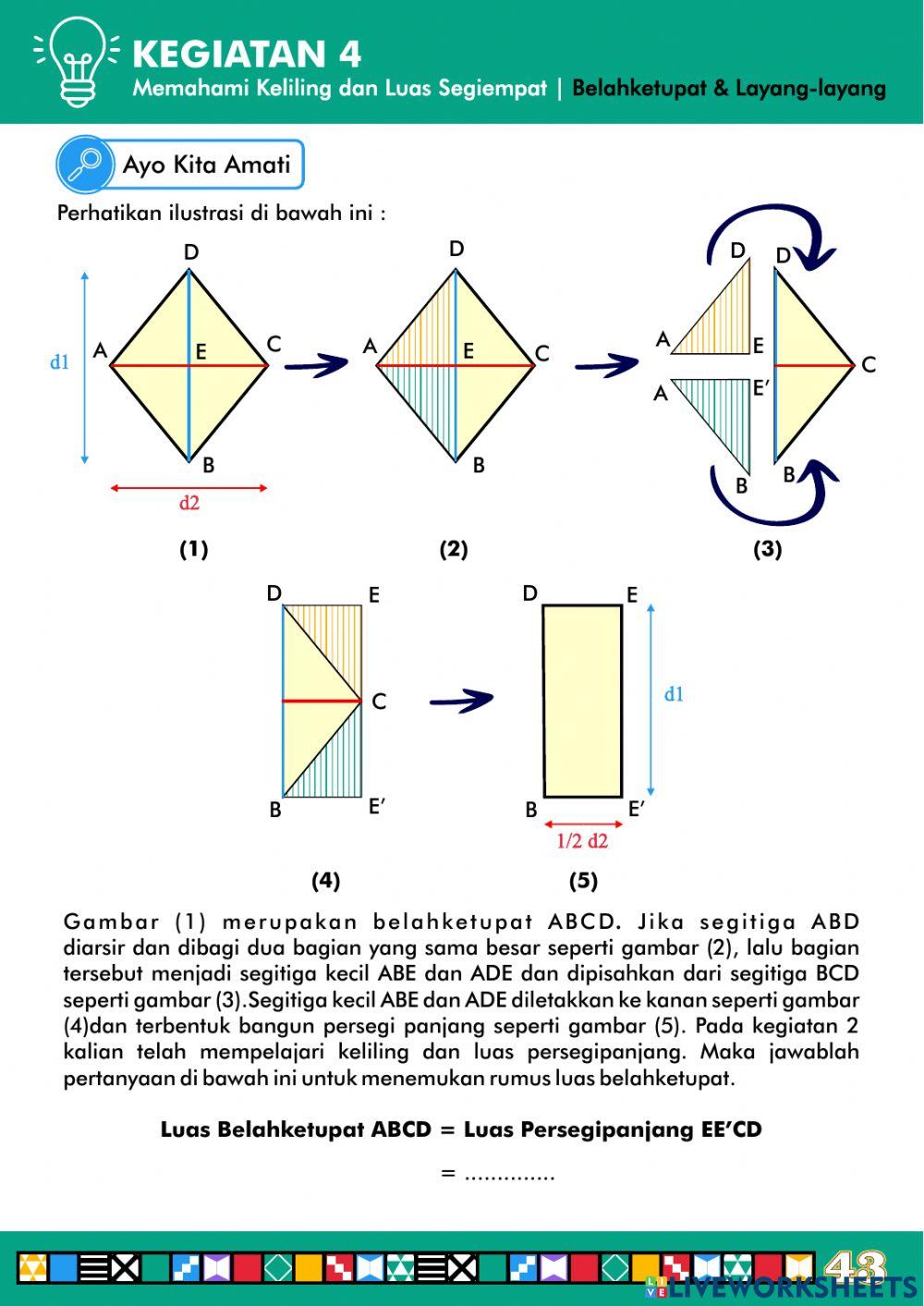 Kegiatan 4 (Part 1) -Memahami luas dan keliling belah ketupat layang-layang-