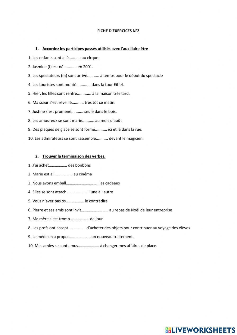 Accords ou non du participe passé