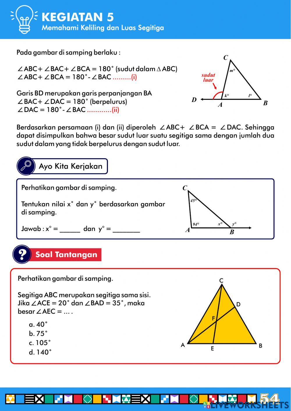 Kegiatan 5 Part 1 -Memahami luas dan keliling segitiga-