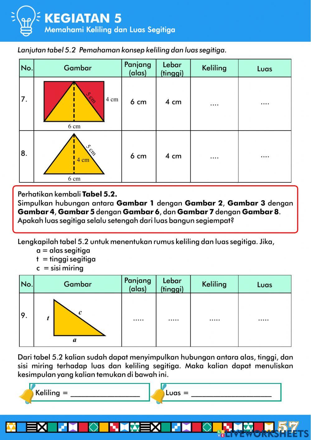 Kegiatan 5 Part 1 -Memahami luas dan keliling segitiga-
