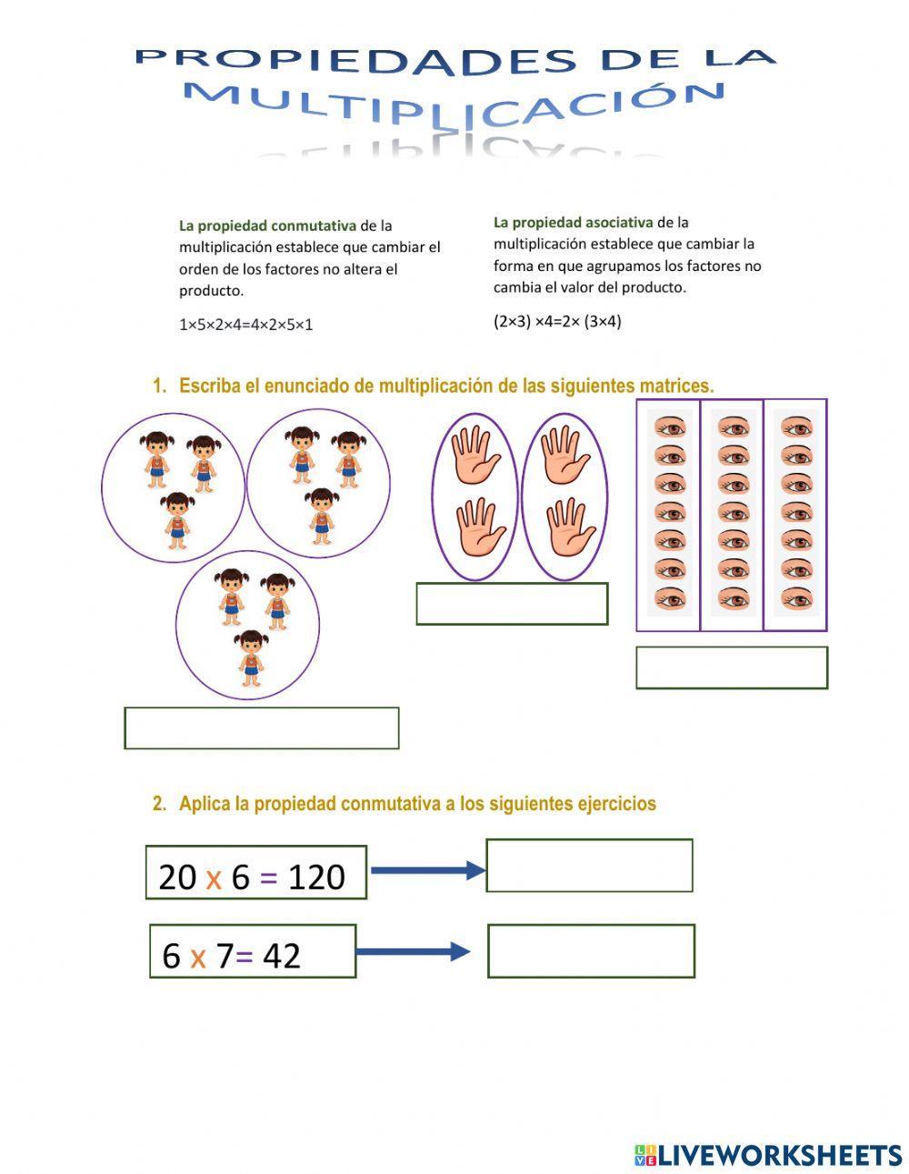 PROPIEDAD ASOCIATIVA Y CONMUTATIVA DE LA MULTIPLICACIÓN
