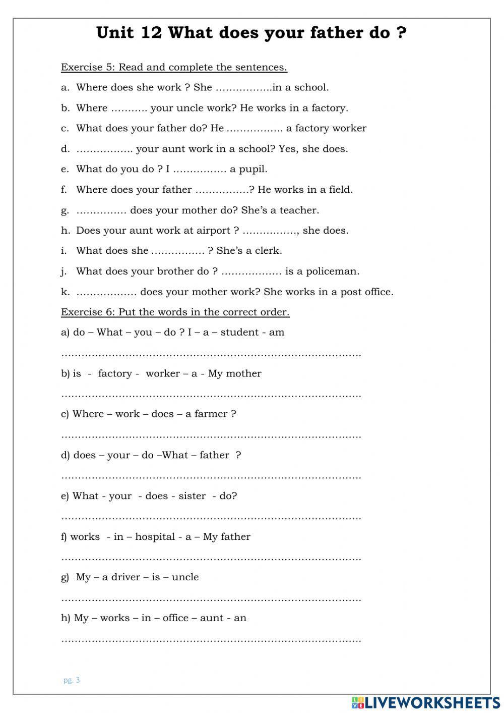 What does your father do?