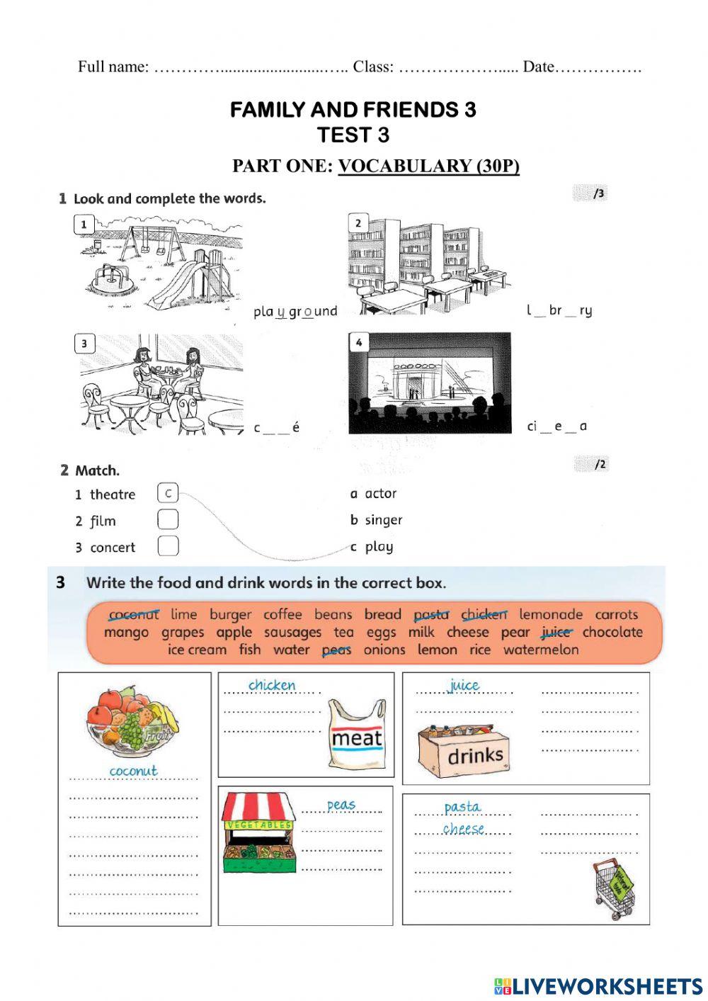 FF3- Test Unit 789 online exercise for | Live Worksheets