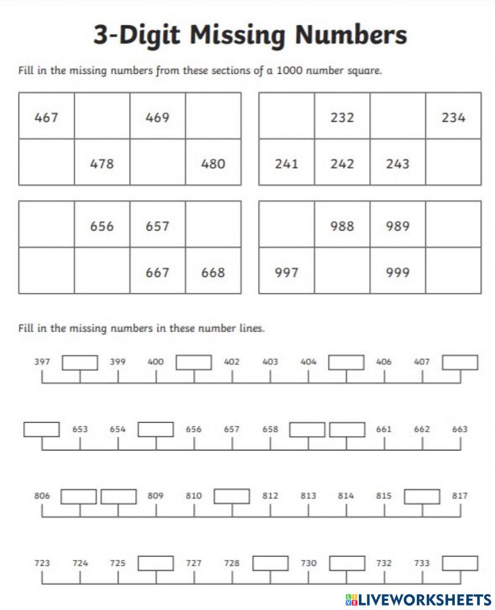 Counting on by 1s to 1000