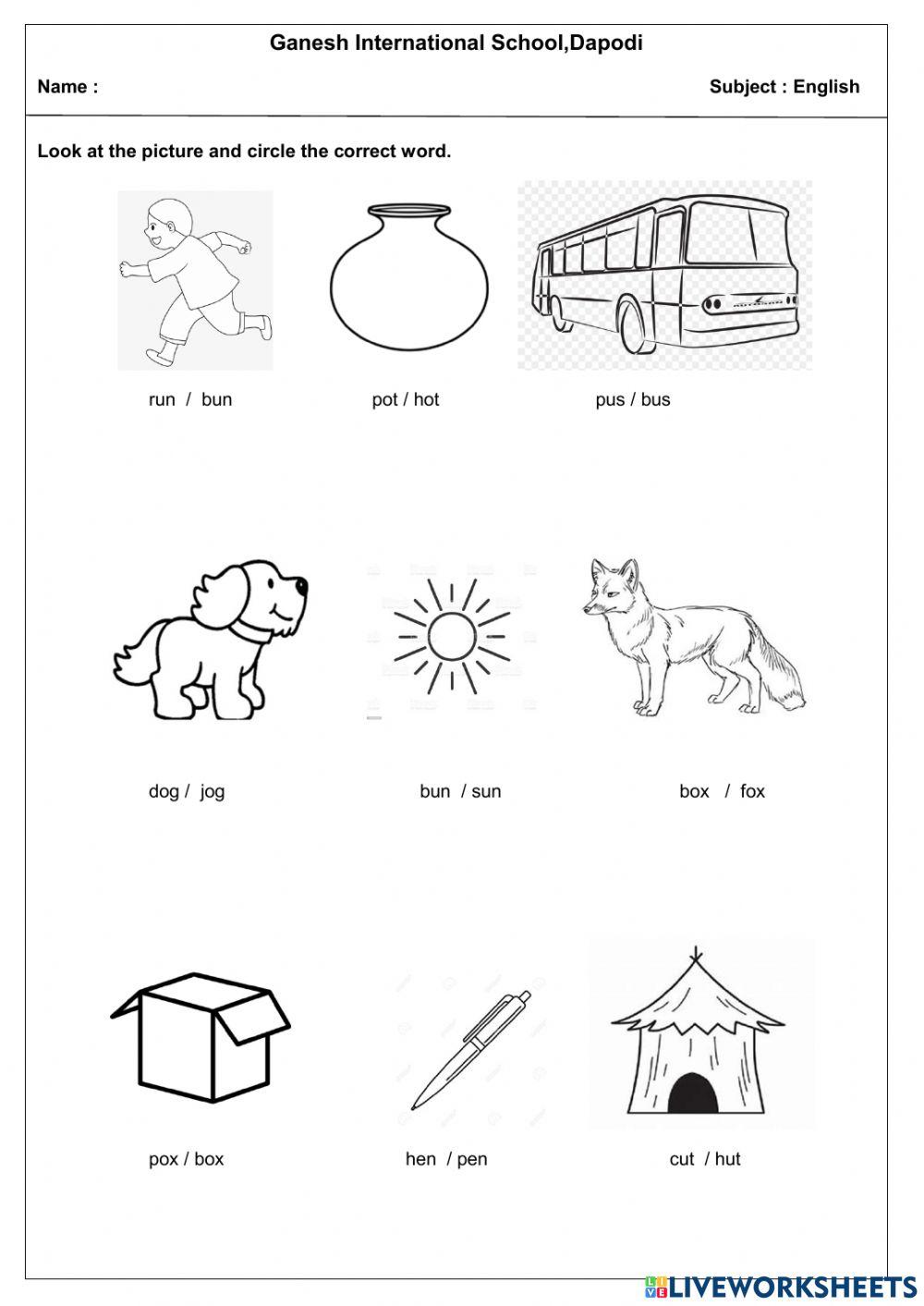 3letter words worksheet Live Worksheets