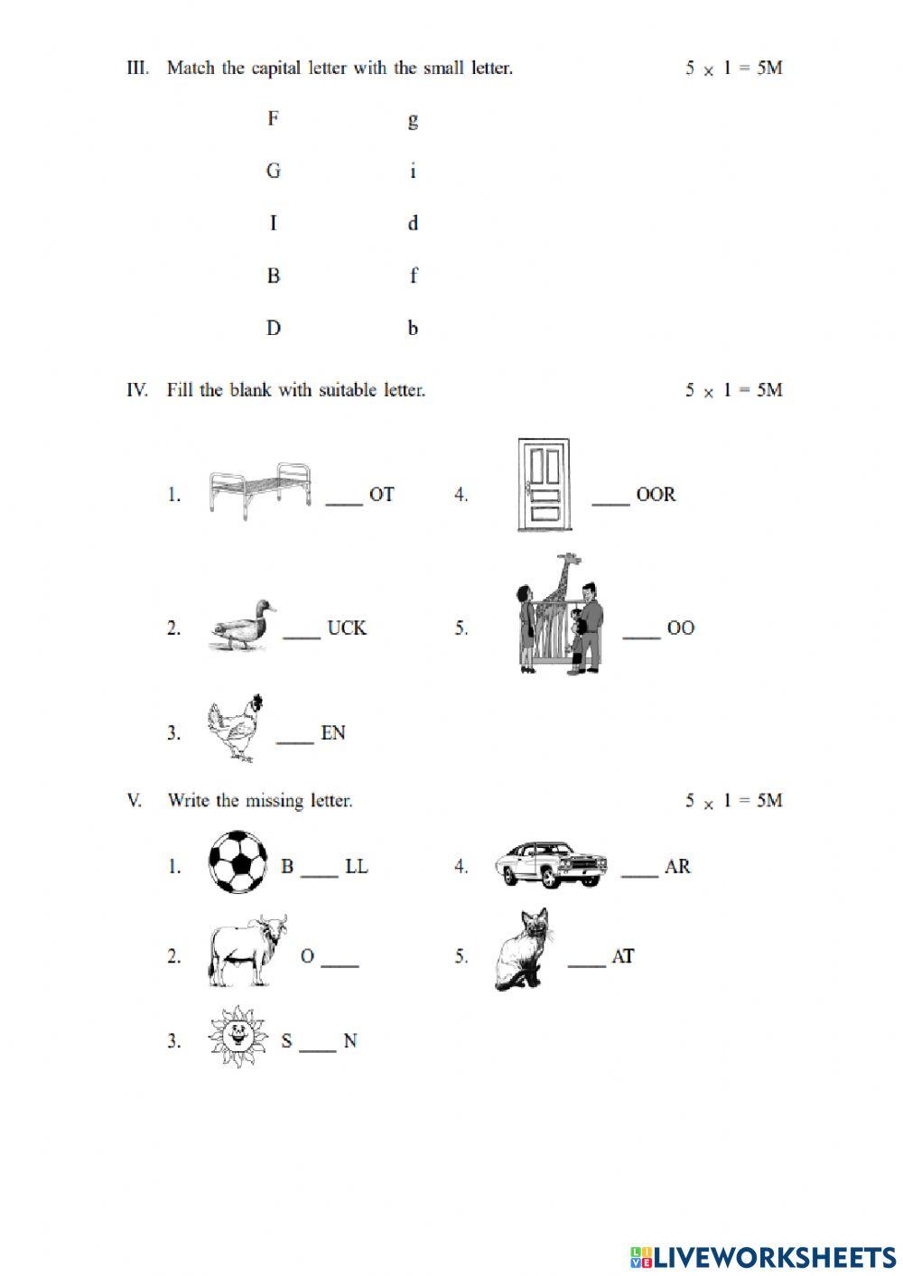 English worksheet 1