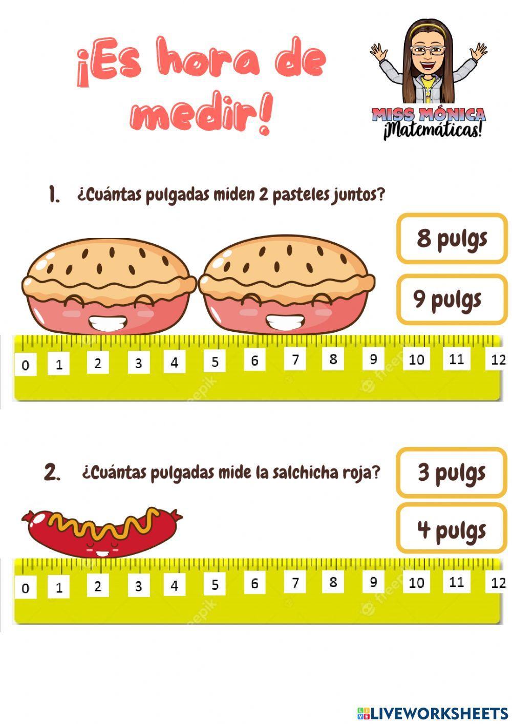 Medidas de longitud: pulgadas-pies-yardas