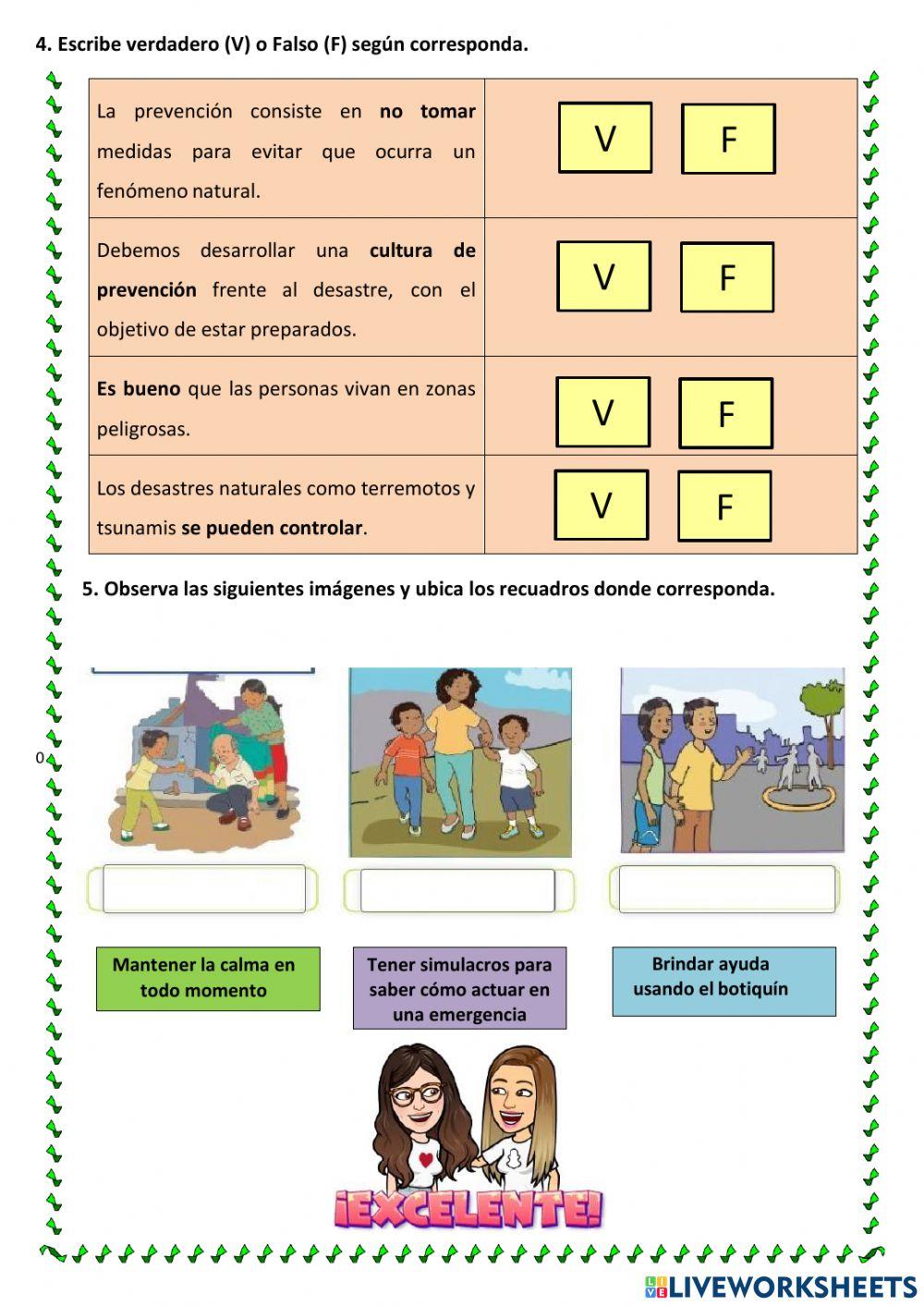 Natural sciences worksheet