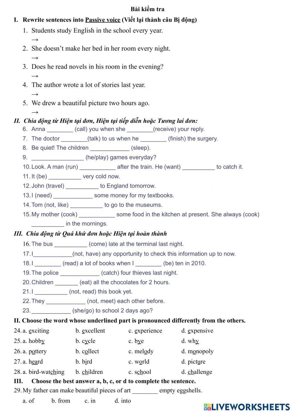 Tieng Anh 7 - Grammar (7) + Unit 1 review