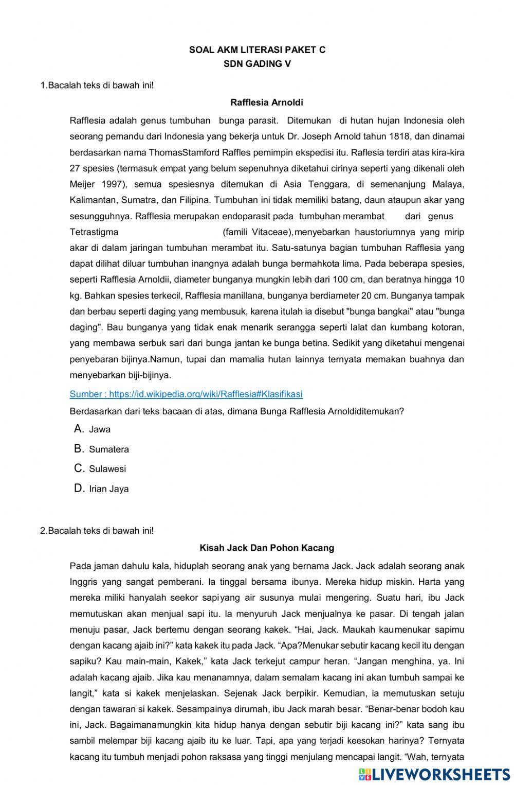 AKM-Literasi Paket C (1-15)