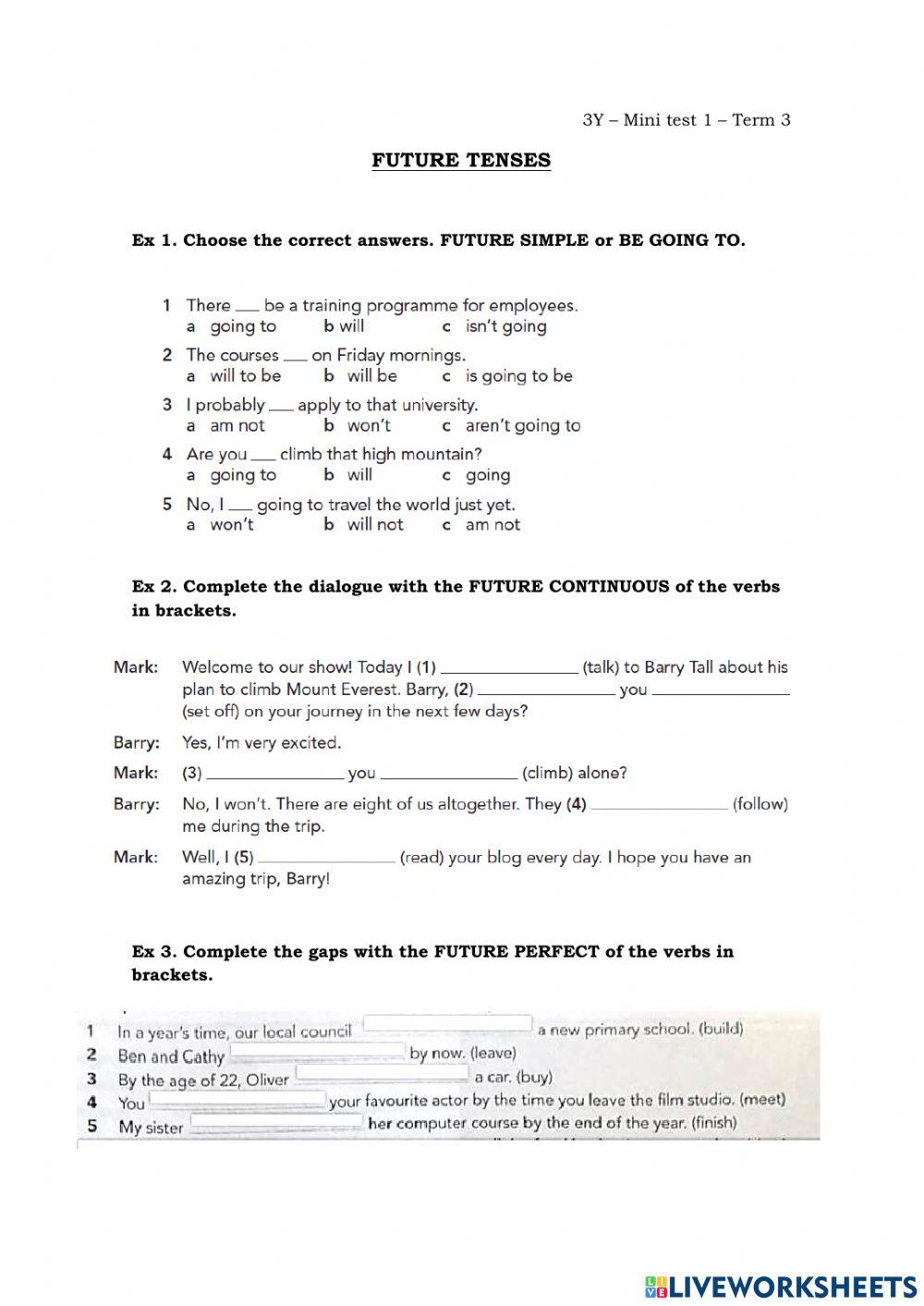 3Y - mini test 1 - term 3