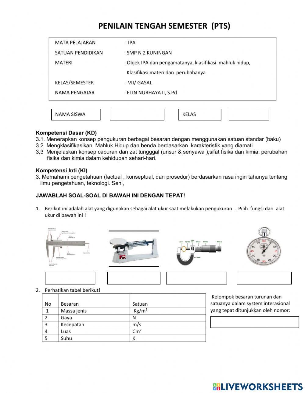 Klasifikasi materi dan perubahanya