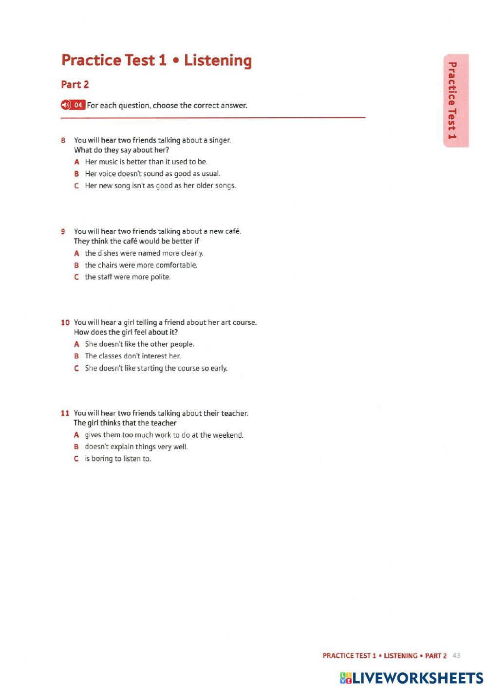OXFORD PRELIMINARY LC TEST 1