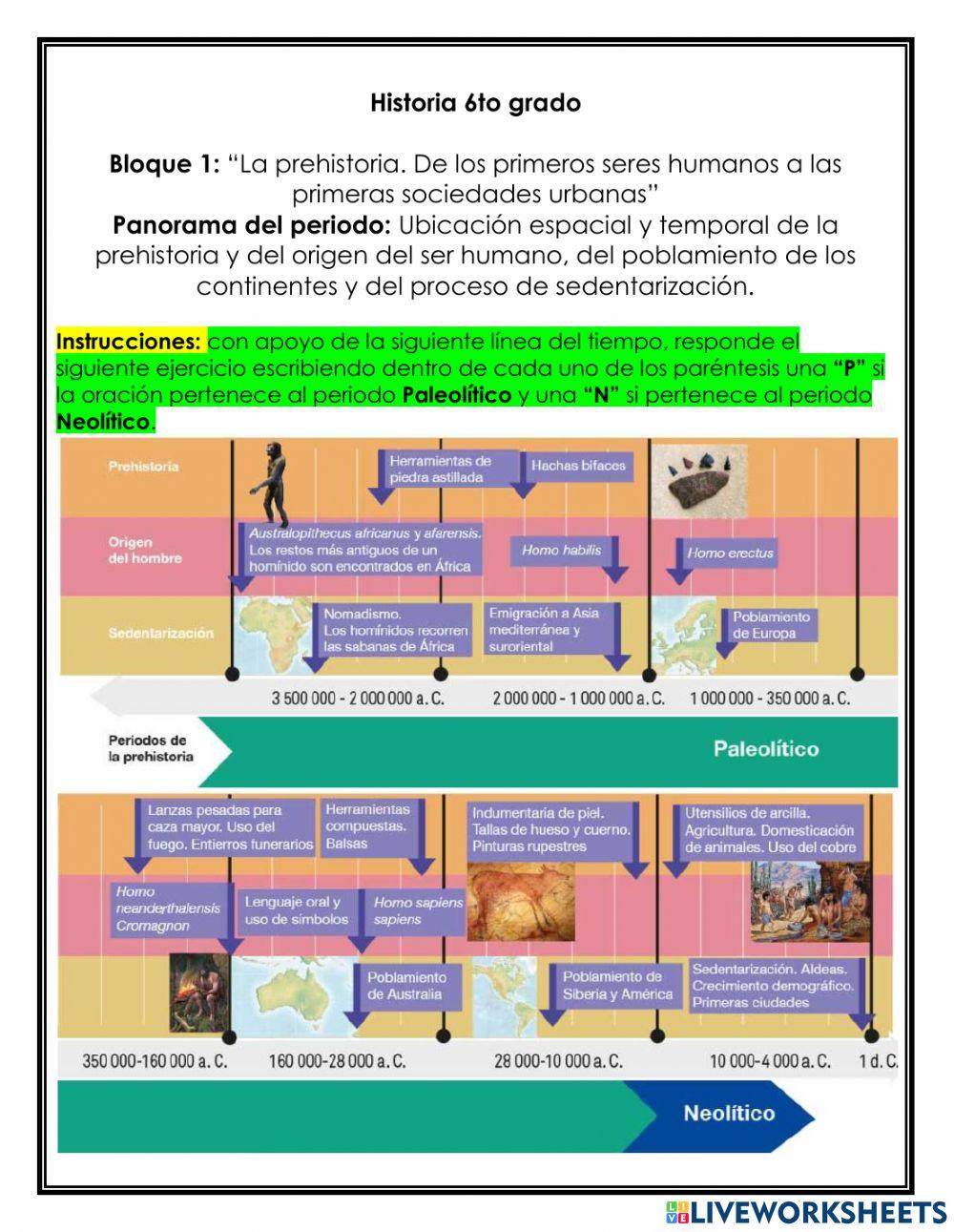 Bloque 1: La prehistoria. De los primeros seres humanos a las primeras sociedades urbanas.