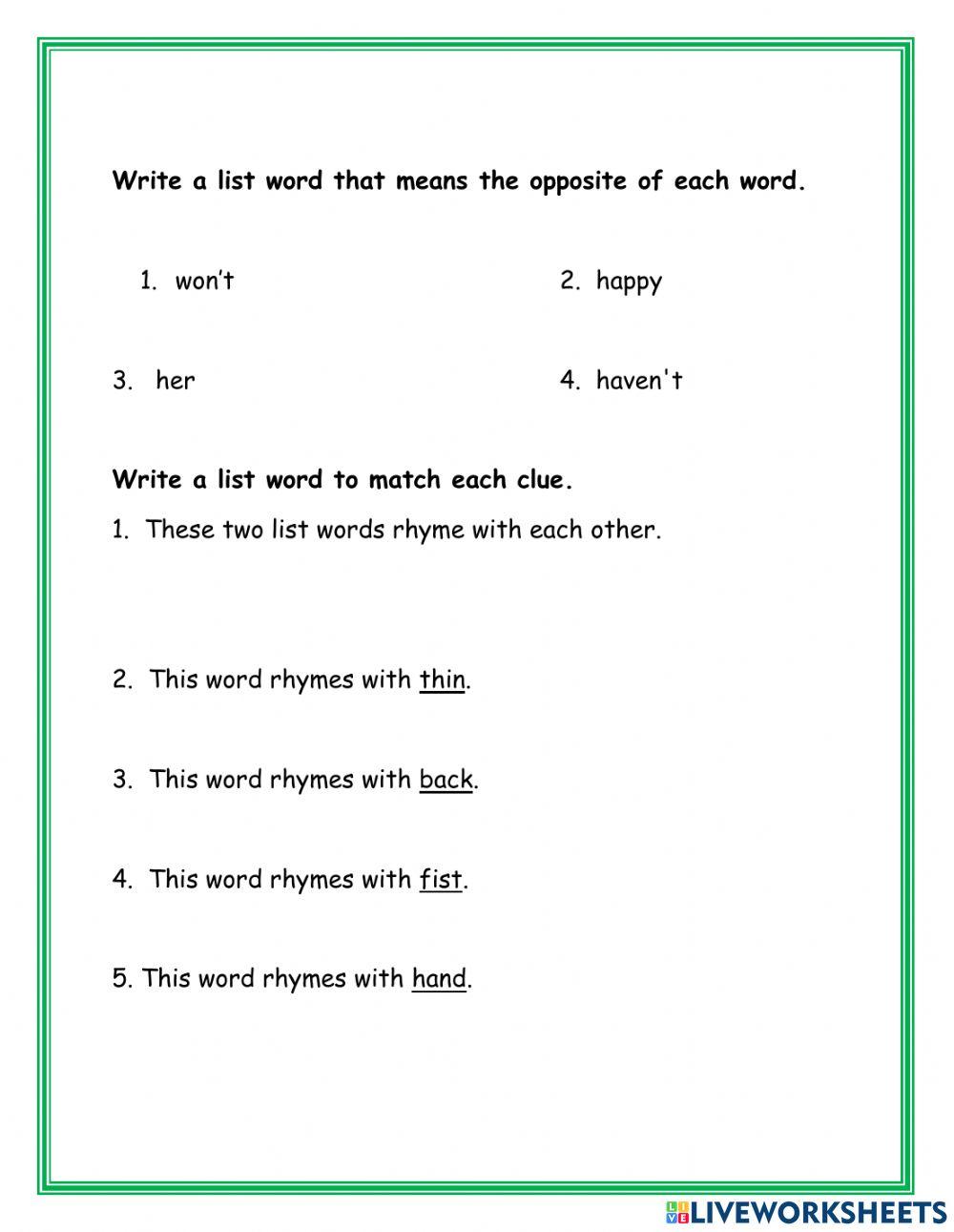 Short Vowels a and i