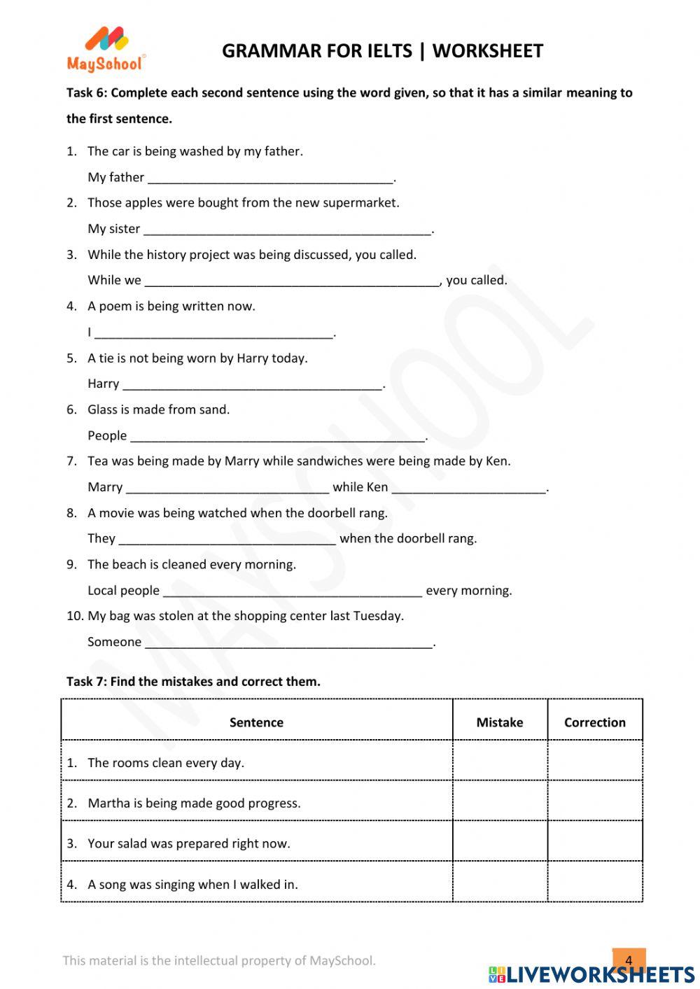 GI - M4L2 - Passive Voice - Present continuous & Past continuous
