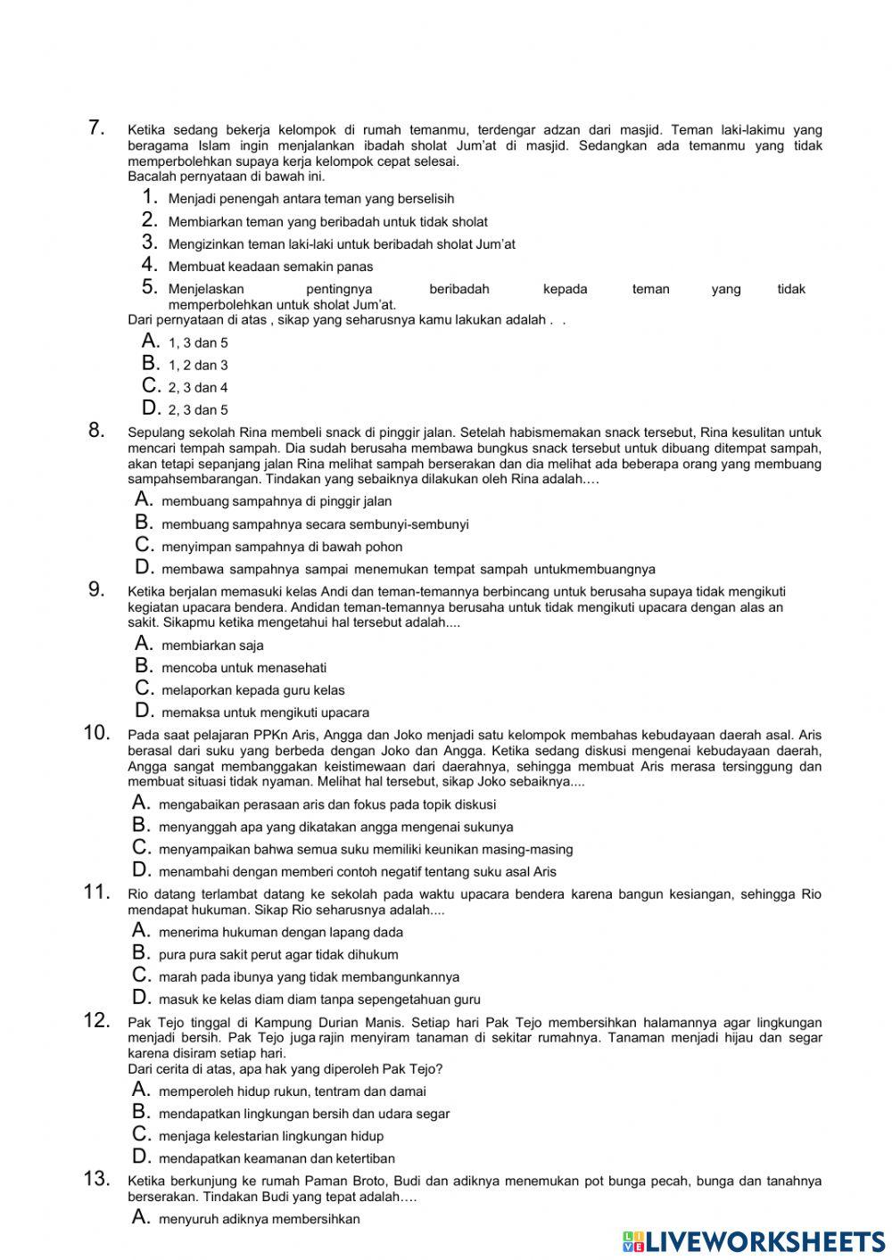 AKM-Survei Karakter Paket C (1-30)