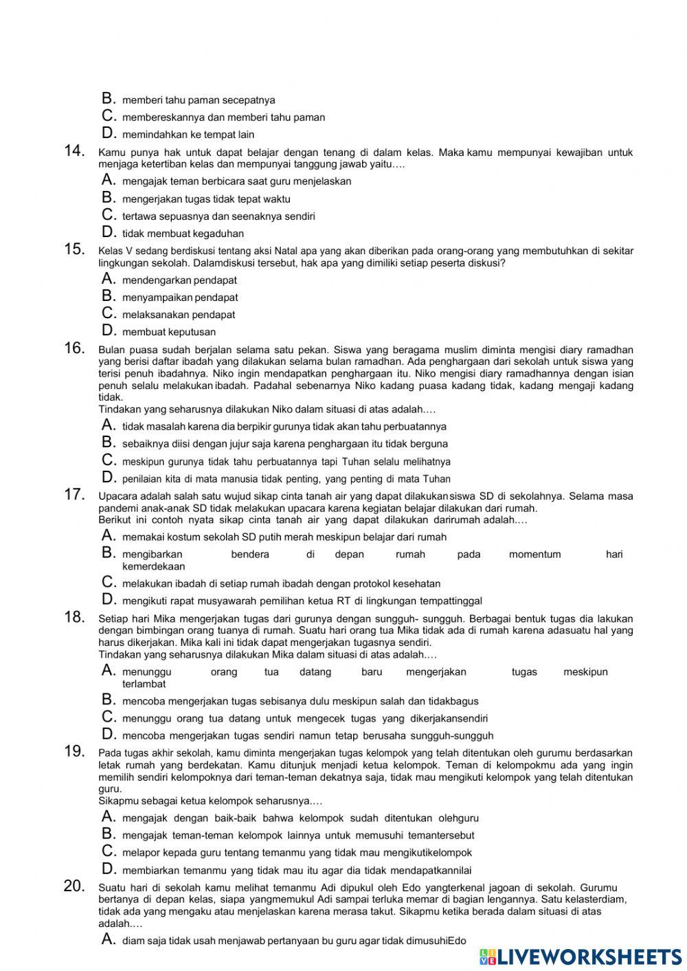 AKM-Survei Karakter Paket C (1-30)