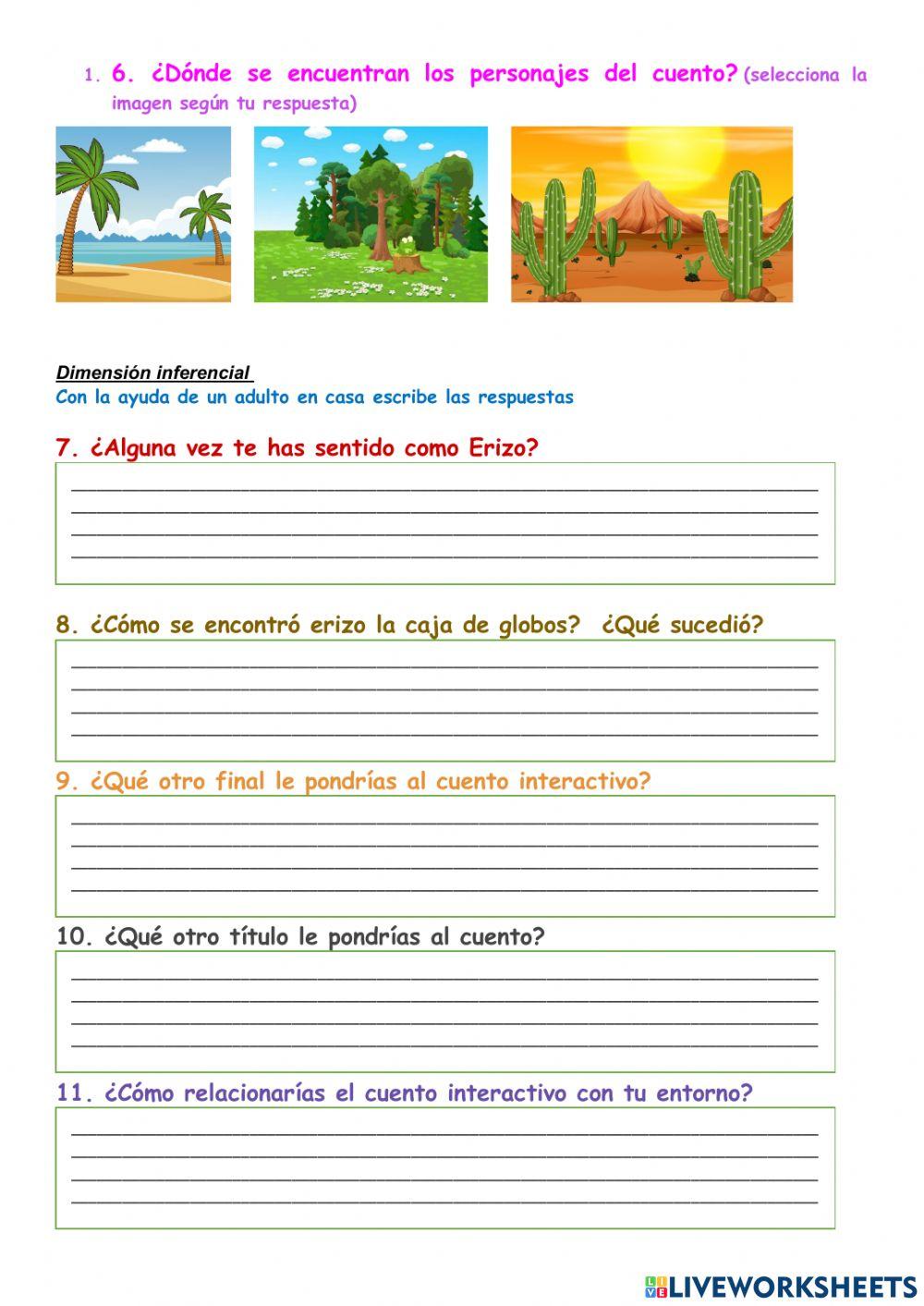 El erizo y los globos de colores